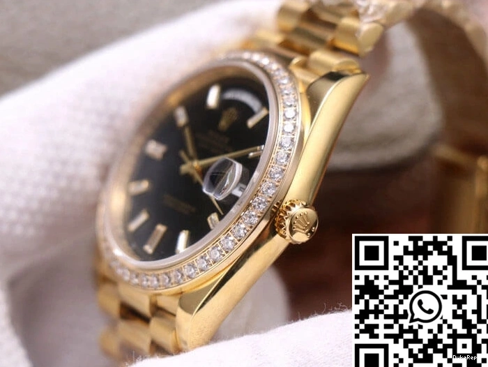 Day-Date M228348RBR-0001 Rolex Black EW Yellow Factory Dial Gold 0812